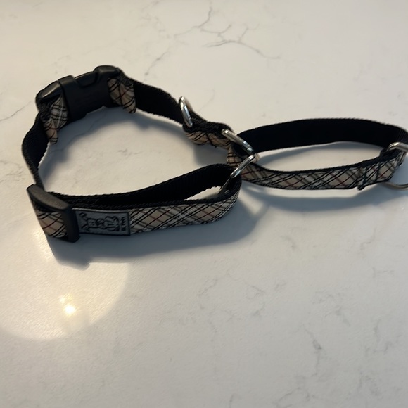 1-1/2-Inch All Webbing Martingale Dog Collar, Large 16 to 27-Inch, Tan Tartan - Picture 3 of 6